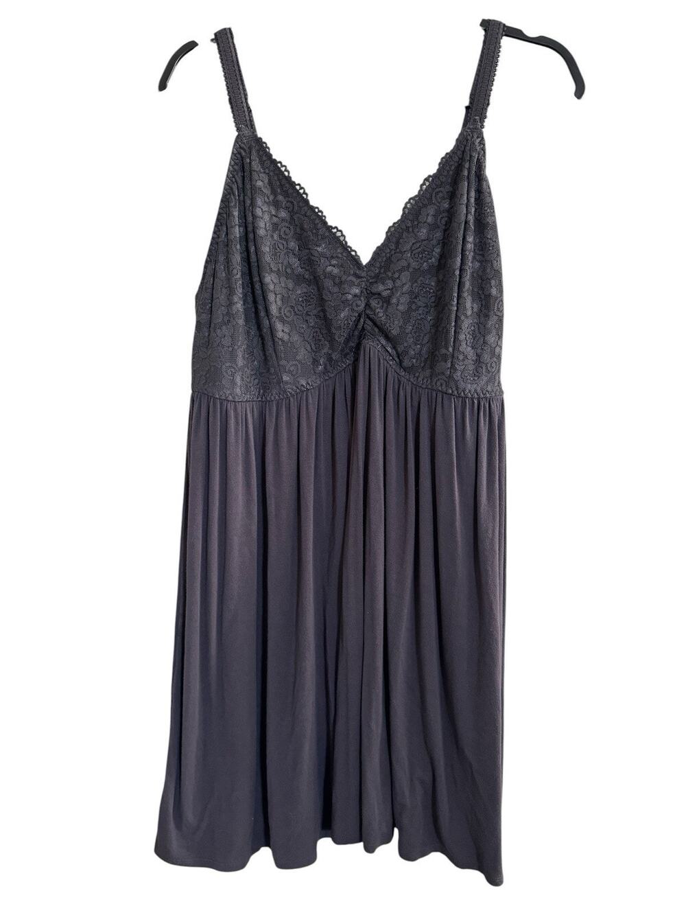 Torrid Size 4 Super Soft Lace Bust Sleep Chemise Nightgown Gray Babydoll #7174